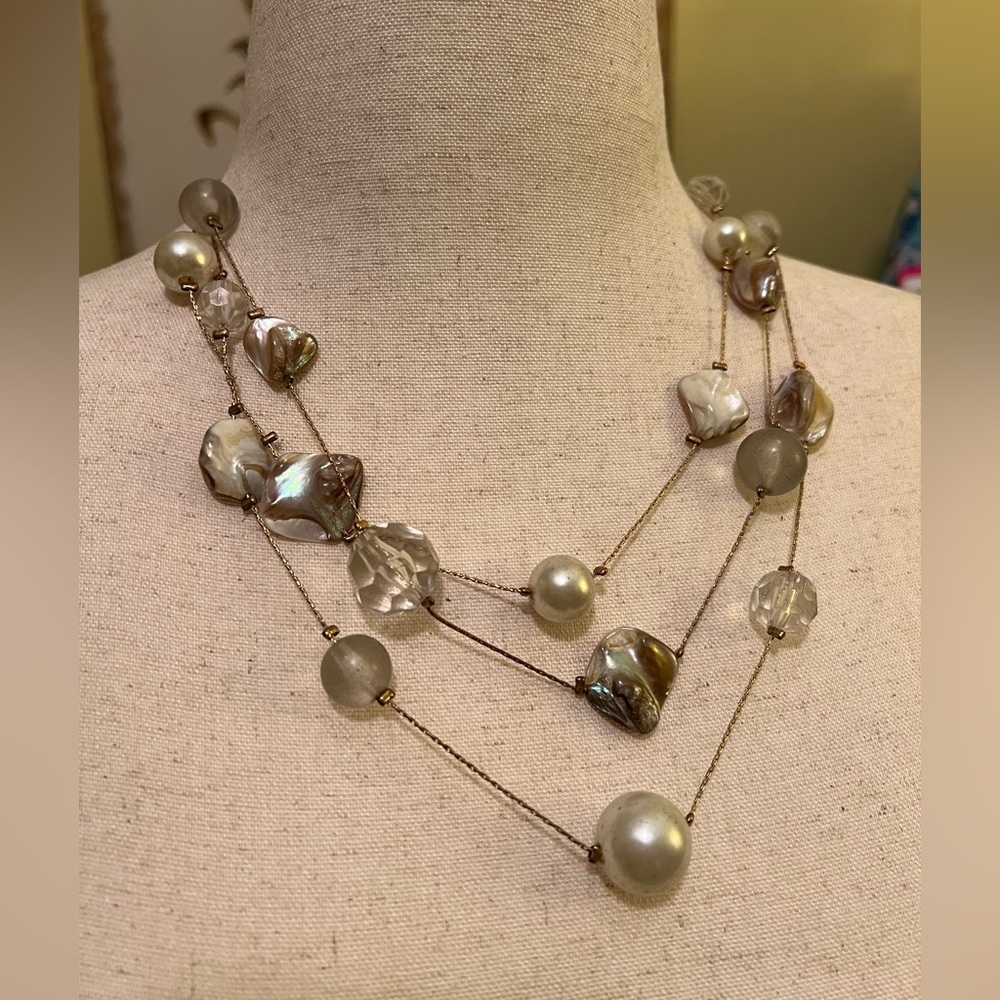 Multi-Layered Pearl and Beaded Necklace EUC